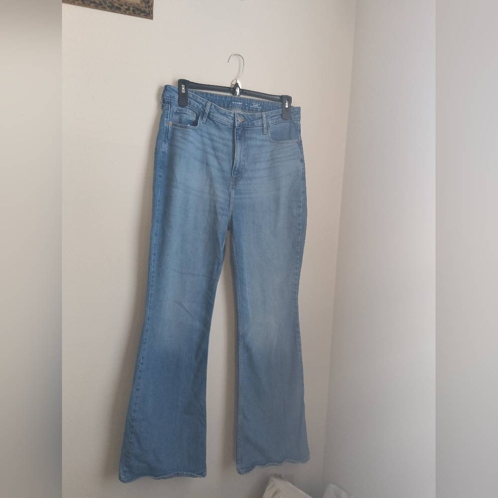 Old Navy Jeans Women 14 Blue Denim Flare Western Rodeo Cowgirl Academia Casual